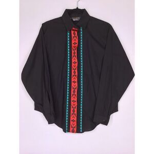 Panhandle Slim‎ Black Aztec Button Up Shirt Women's Size Medium Western